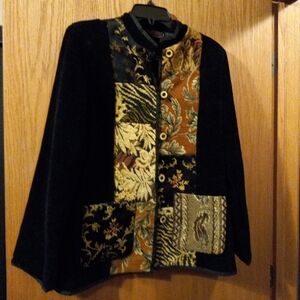 Womens entice blazer size small multicolored black quilted 28 long 19 armpit